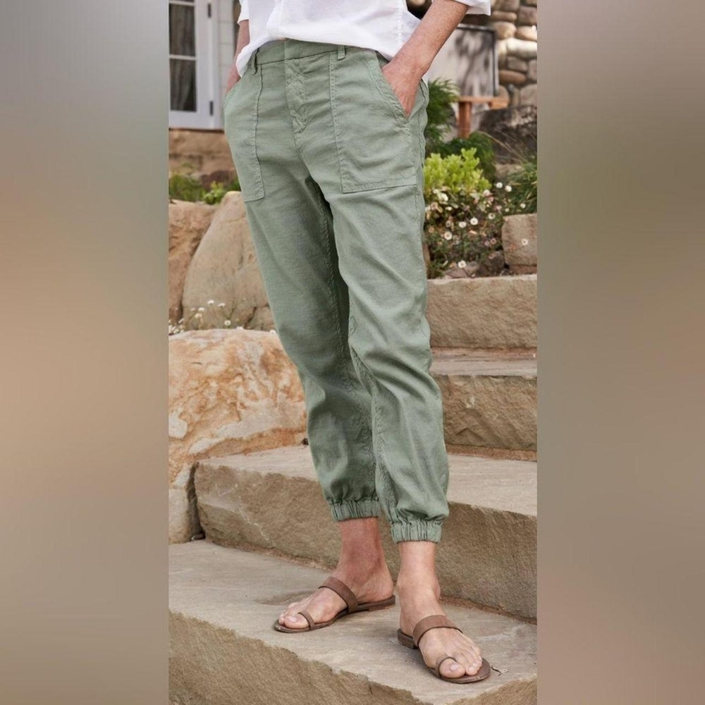 Frank & Eileen Jameson Cargo Jogger Pants Light Green Size 8 $298